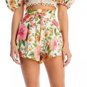 Farm Rio Macaw Bloom Linen Shorts - XXS